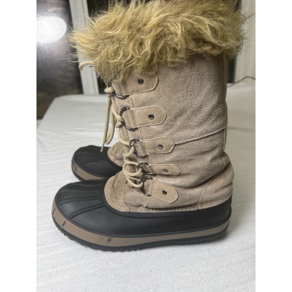 Rugged Exposure Thermolite Women's Snow Boots Size 9 Tan Faux Fur Duck Boots